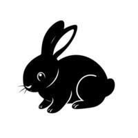 Black Rabbit Silhouette. A Simple and Elegant Graphic. Perfect for Easter spring designs or any project needing a cute animal . vector