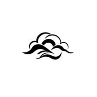 Abstract Sun Cloud and Wave . Minimalist Graphic Art. Perfect for naturethemed projects logos or as a simple stylish element. vector