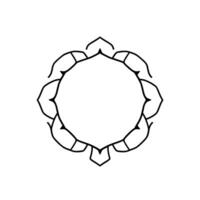 Geometric Mandala Art. Circular Pattern . Abstract Floral Line Art Graphic Symbol Decorative Element Vintage Frame Ethnic Template Background vector