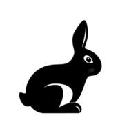 Elegant Black Rabbit Silhouette. A Simple and Minimalist Graphic Perfect for Logos Icons and EasterThemed Projects vector