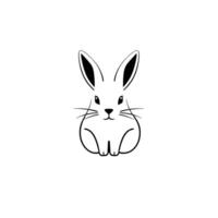 Adorable Bunny Rabbit Cute Minimalist Line Art . Perfect for Easter spring themes and pet lovers. Simple elegant and charming graphic illustration. vector