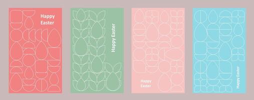 easter bookmarks set with bunny and egg design vector