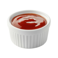 Perfectly Served Tomato Ketchup in a Classic Ramekin, on the transparent Background. Format png