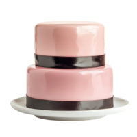 Elegant Two Tier Fondant Cake With Sleek Finishing Touches, on the transparent Background. Format png
