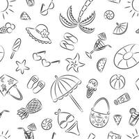 Summer themed Hand drawn Pattern vector