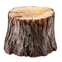 Rustic Tree Stump Showcasing Natural Texture and Detail, on the transparent Background. Format png