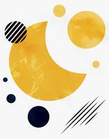 Minimalist Abstract Moon and Circles vector