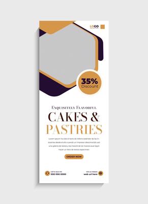 Modern Cake and Pastries Roll Up Banner Template