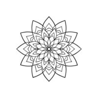 Intricate Black and White Mandala Line Art for Coloring and Design vector