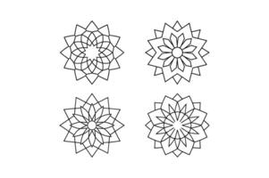 Minimalist floral mandala patterns for art and design vector