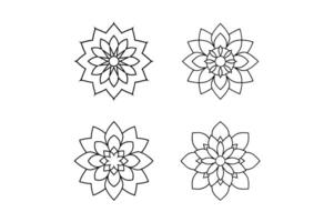 a set of four flower designs on a white background vector