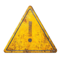Warning Sign Alerts to Potential Danger on the Road, on the transparent Background. Format png