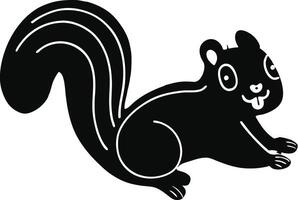 playful leaping squirrel icon on white background. vector