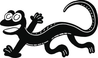 funny runniing lizard art vector