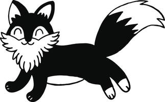adorable running fox icon art. vector