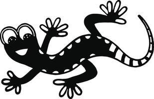 funny running lizard on white backgroud. vector