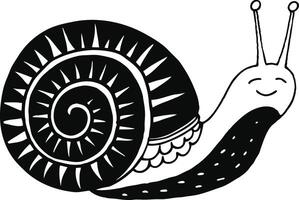 cute tiny snail icon on white background. vector