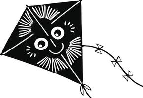 happy flying kite icon on white background. vector