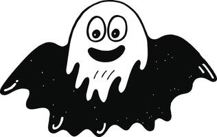 friendly giggling ghost icon on white background. vector