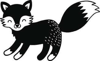 adorable running fox icon on white backgroud. vector