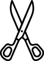 A Black and White Scissors Icon Simple Line Art vector