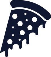 Pizza Slice Icon with Melting Cheese vector