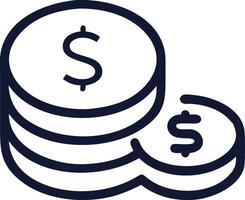 Stack of Coins Icon with Dollar Symbol vector