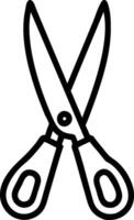 Black and White Scissors Icon Simple Line Art vector