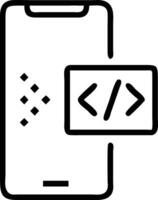 Mobile Device with Coding Icon Design vector
