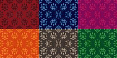 Collection of abstract seamless pattern for wallpapers and background. Colorful seamless pattern for textile and backgrounds. vector