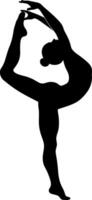 Gymnast Silhouette Performing Routine vector