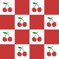 Cherry Checkerboard Seamless Pattern vector