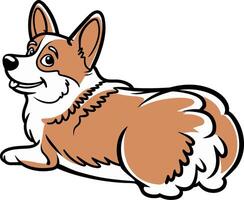 Cute Cartoon Corgi Dog Illustration vector