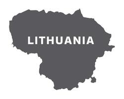 Simple flat Lithuania map grey illustration vector