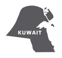 Simple flat Kuwait map grey illustration vector