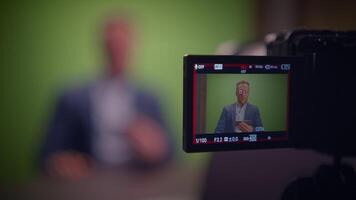 Currently Filming in Progress Utilizing a Green Screen Background for Various Productions video