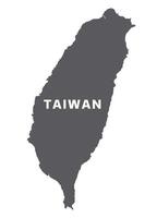 Simple flat Taiwan map grey illustration vector
