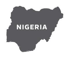 Simple flat Nigeria map grey illustration vector