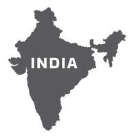 Simple flat India map grey illustration vector