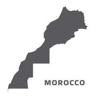 Simple flat Morocco map grey illustration vector