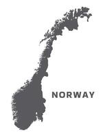 Simple flat Norway map grey illustration vector