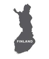 Simple flat Finland map grey illustration vector