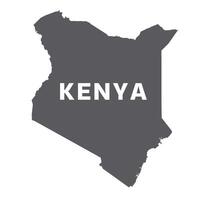 Simple flat Kenya map grey illustration vector