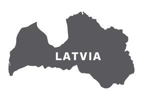 Simple flat Latvia map grey illustration vector