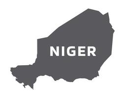 Simple flat Niger map grey illustration vector