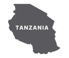 Simple flat Tanzania map grey illustration vector
