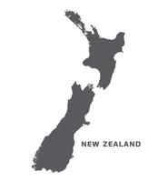 Simple flat New Zealand map grey illustration vector
