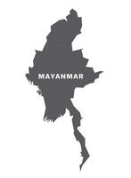 Simple flat Mayanmar map grey illustration vector