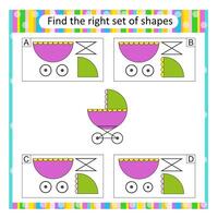 Attention task. Find the correct set of baby carriage. Answer is C. vector