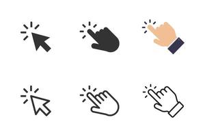 Contains six different click icons vector